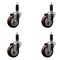 Service Caster 3.5'' SS Maroon Poly Wheel Swivel 1-1/8'' Expanding Stem Caster Set, 4PK SCC-SSEX20S3514-PPUB-MRN-118-4 - alternate 1